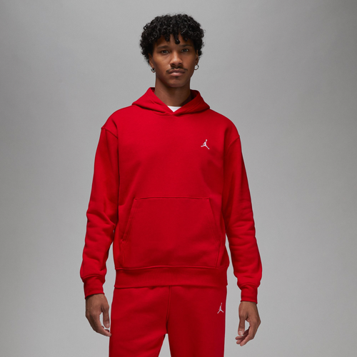 Shop Jordan Mens  Essential Fleece Pullover In Gym Red/white