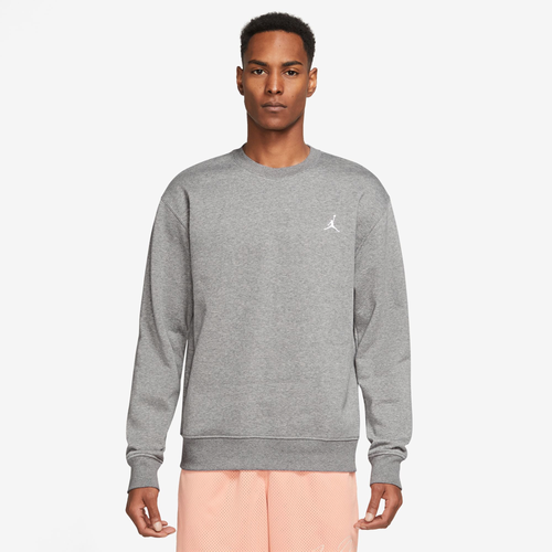 

Jordan Mens Jordan Essentials Fleece Crew - Mens White/Carbon Heather Size L