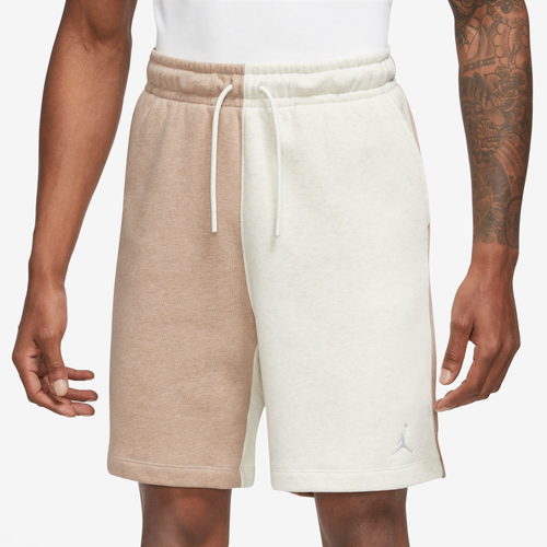 Jordan Mens  Essentials Fleece Shorts In Hemp/sail
