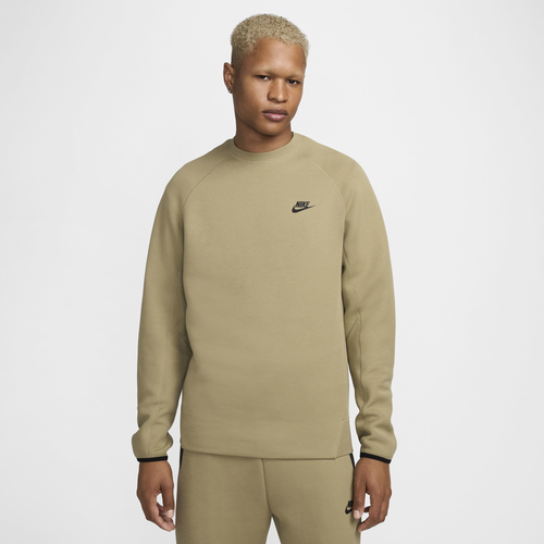 

Nike Mens Nike Tech Fleece Crew - Mens Neutral Olive/Black Size L
