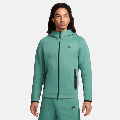 Shop Nike Mens  Tech Fleece Full-zip Hoodie In Black/green