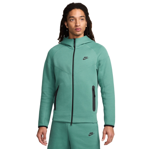 Shop Nike Mens  Tech Fleece Full-zip Hoodie In Black/green