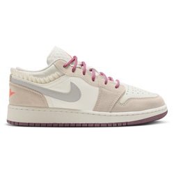 Girls' Grade School - Nike AJ 1 Low SE Edge - Sail/Grey/Brown