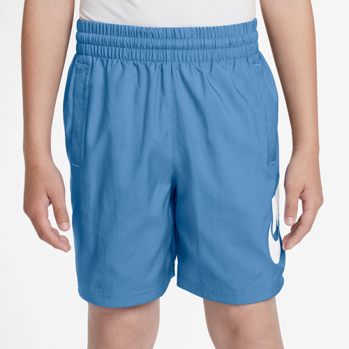 Nike Boys   Nsw Club Hbr Woven 6 Inch Shorts In White/blue Beyond