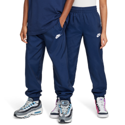 Boys' Grade School - Nike Club Woven LBR Joggers - Midnight Navy/White