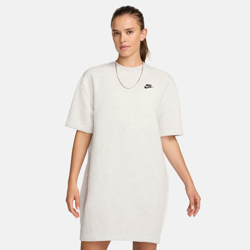 Shop Nike Womens  Nsw Tech Fleece Oversized Dress In Grey/black