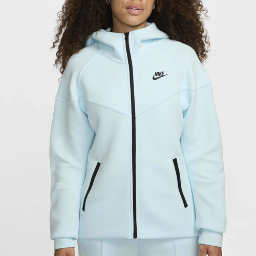 

Nike Womens Nike NSW Tech Fleece WR Full-Zip Hoodie - Womens Glacier Blue/Black Size L