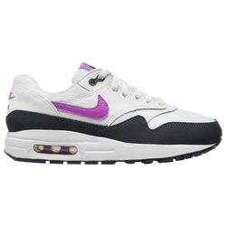 Girls' Grade School - Nike Air Max 1 BG - White/Fuchsia