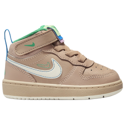 Boys' Toddler - Nike Court Borough Mid 2 SE - Hemp/Coconut Milk/Barely Volt