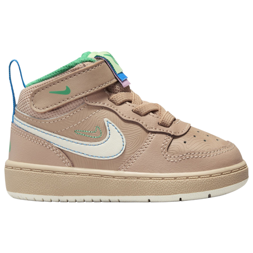 

Boys Nike Nike Court Borough Mid 2 SE - Boys' Toddler Basketball Shoe Hemp/Coconut Milk/Barely Volt Size 08.0