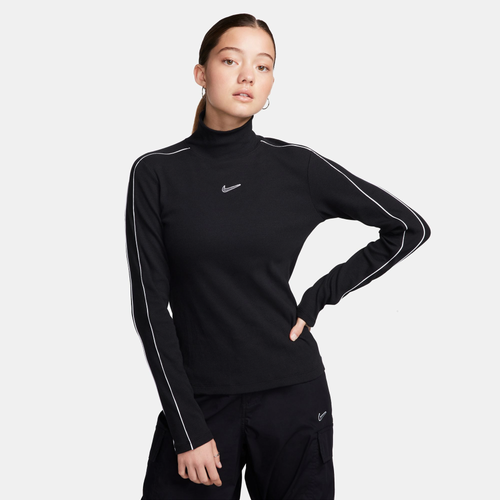 

Nike Womens Nike NSW Long Sleeve Mock - Womens White/Black Size XS