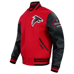Men's - Pro Standard Falcons Old English Rib Wool Varsity Jacket - Black/Red