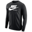 Nike Long Sleeve Football Swoosh T-Shirt - Men's Black/White