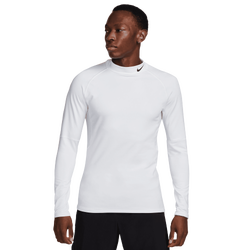 Men's - Nike Pro Top Warm LS Mock - White/Black