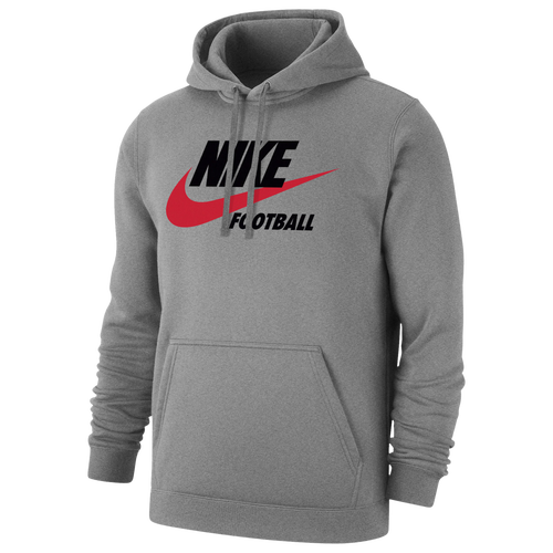 

Nike Mens Nike Club Fleece Futura Football Hoodie - Mens Red/Dark Grey Heather Size M