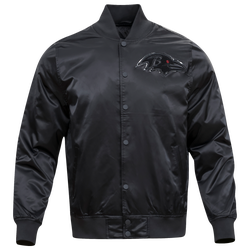 Men's - Pro Standard Ravens Triple Black Satin Jacket - Triple Black