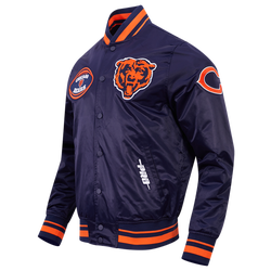 Men's - Pro Standard Bears Day One Pro Satin Yd Rib Jacket - Midnight Navy/Orange/Midnight Navy