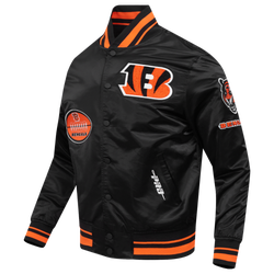 Men's - Pro Standard Cincinnati Bengals Old English Rib Satin Jacket - Orange/Black