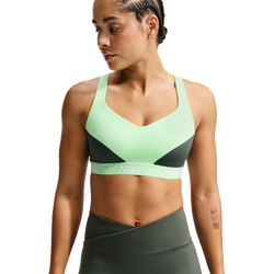Women's - Nike Indy High DF Sports Bra - Camo Green/Cucumber Calm