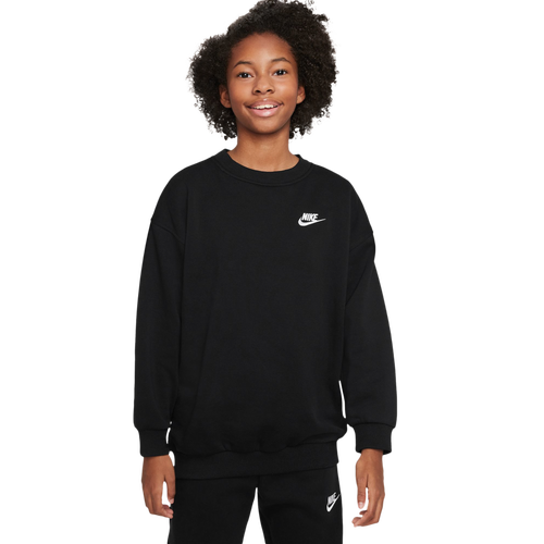  - Nike NSW Oversized Club Fleece Crew - Black/White