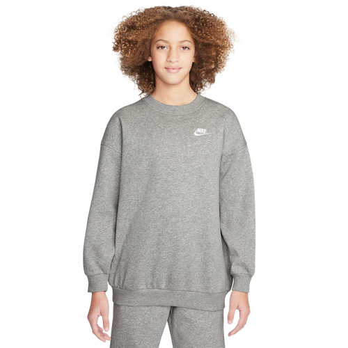  - Nike NSW Oversized Club Fleece Crew - Gray/White
