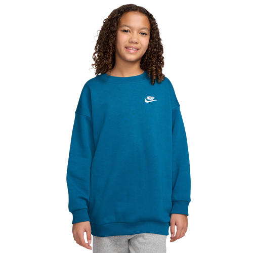  - Nike NSW Oversized Club Fleece Crew - Teal/White