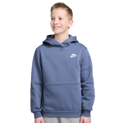 Boys' Grade School - Nike NSW Club LBR Fleece Hoodie - World Indigo/White