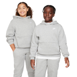 Boys' Grade School - Nike NSW Club Fleece Hoodie - Gray/White