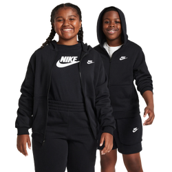 Boys' Grade School - Nike NSW Full-Zip Club Fleece Hoodie - White/Black
