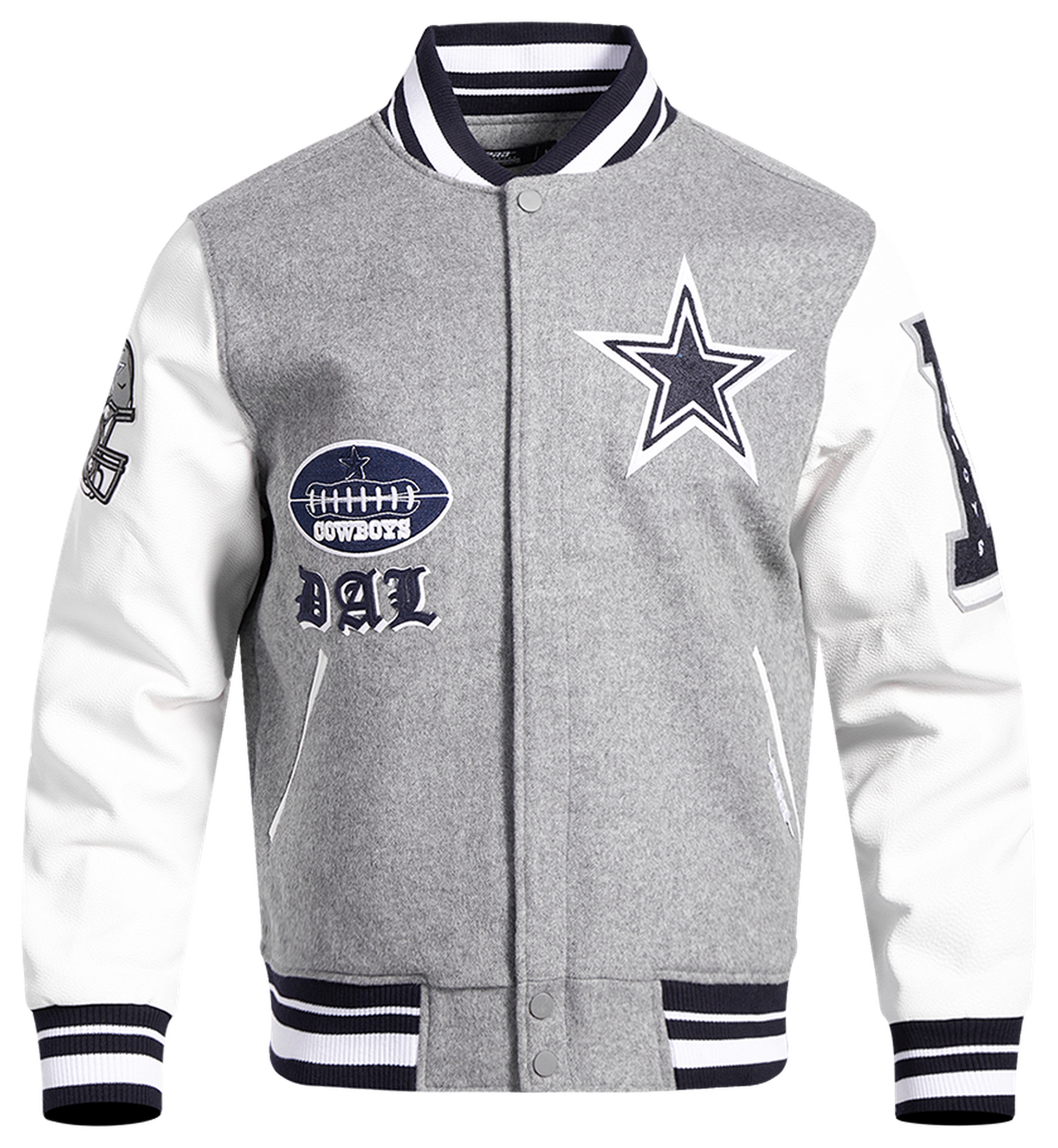 Pro Standard Cowboys Old English Rib Wool Varsity Jacket - Men's