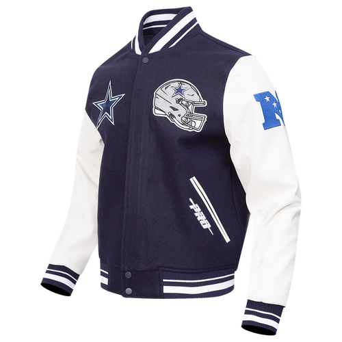 Pro Standard Mens Dallas Cowboys Cowboys Day One Rib Wool Varsity Jacket - - White / Midnight Navy