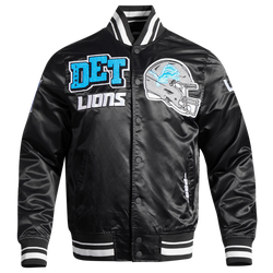 Men's - Pro Standard Lions Mash Up Rib Satin Jacket - Black
