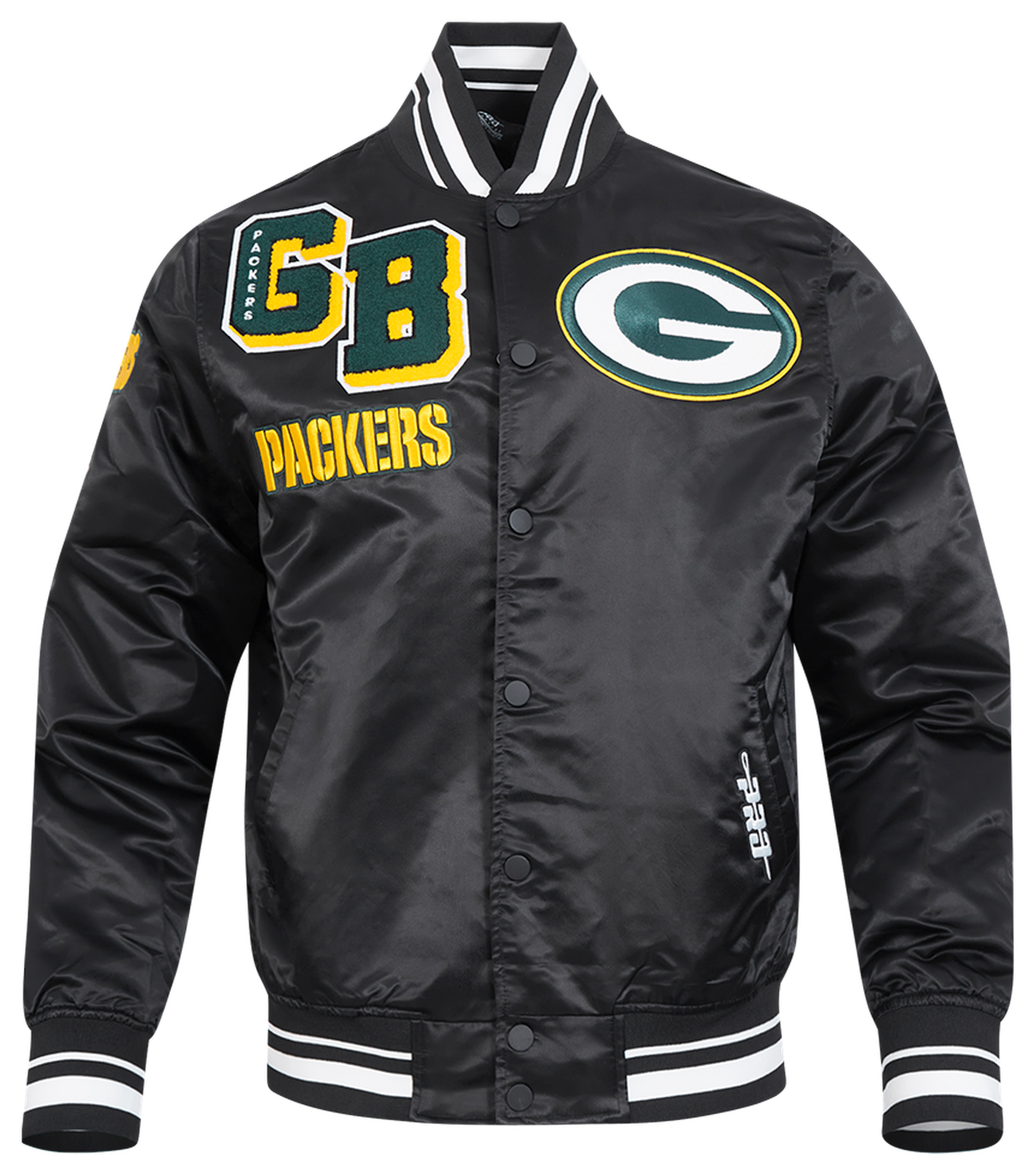 Pro Standard Packers Mash Up Rib Satin Jacket - Men's