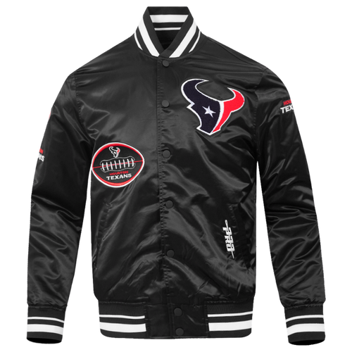 Pro Standard Mens Houston Texans Texans Classic Old English Rib Satin Jacket - - Black