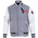 Pro Standard Texans Classic Old English Rib Satin Jacket - Men's Heather Grey/White/Black