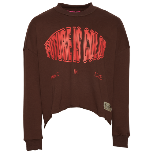 

Future Is Color Mens Future Is Color We Move Fleece Crew - Mens Brown/Red Size XL