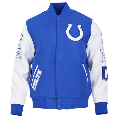 Pro Standard Mens Indianapolis Colts Colts Classic Wool Varsity Jacket - - White / Royal Blue