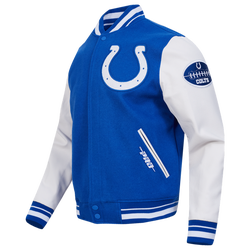 Men's - Pro Standard Colts Old English Rib Wool Varsity Jacket - Royal Blue/White