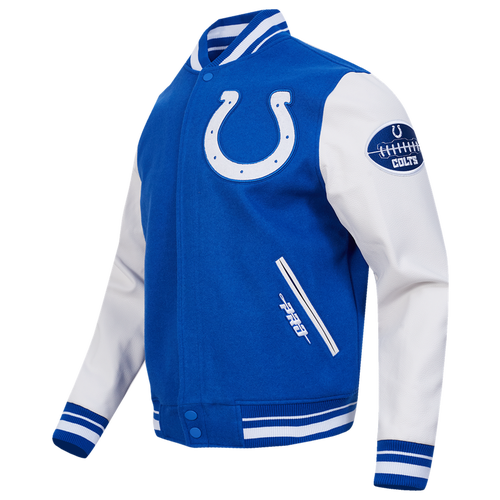 Pro Standard Mens Indianapolis Colts Colts Old English Rib Wool Varsity Jacket - - Royal Blue / White