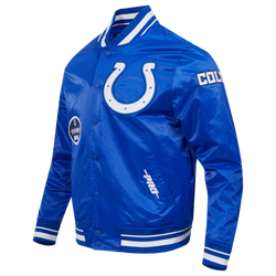 Men's - Pro Standard Colts Old English Rib Satin Jacket - Royal Blue