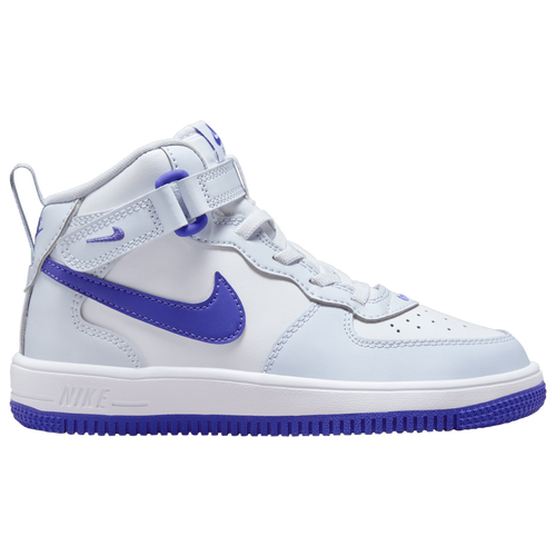 

Boys Preschool Nike Nike Air Force 1 Mid Easyon - Boys' Preschool Basketball Shoe White/Grey/Blue Size 08.0