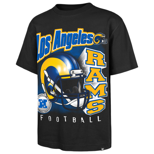 47 Brand Mens Los Angeles Rams NFL Los Angeles Rams Chorme Burst T-Shirt - - Black Size XXL