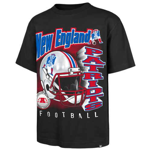 47 Brand Mens New England Patriots NFL New England Patriots Chorme Burst T-Shirt - - Black Size XXL