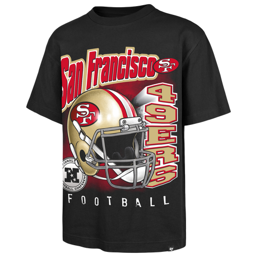 47 Brand Mens San Francisco 49ers NFL San Francisco 49ers Chorme Burst T-Shirt - - Black Size XXL