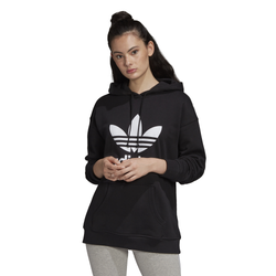 Women's - adidas Originals Adicolor Trefoil Hoodie - Black/White
