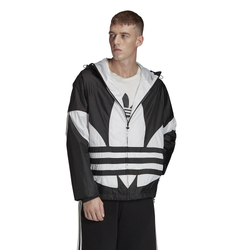 Men's - adidas Originals Big Trefoil Windbreaker - Black/White