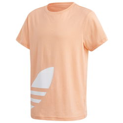 Girls' Grade School - adidas Originals Adicolor Big Trefoil T-Shirt - Charcoal/White