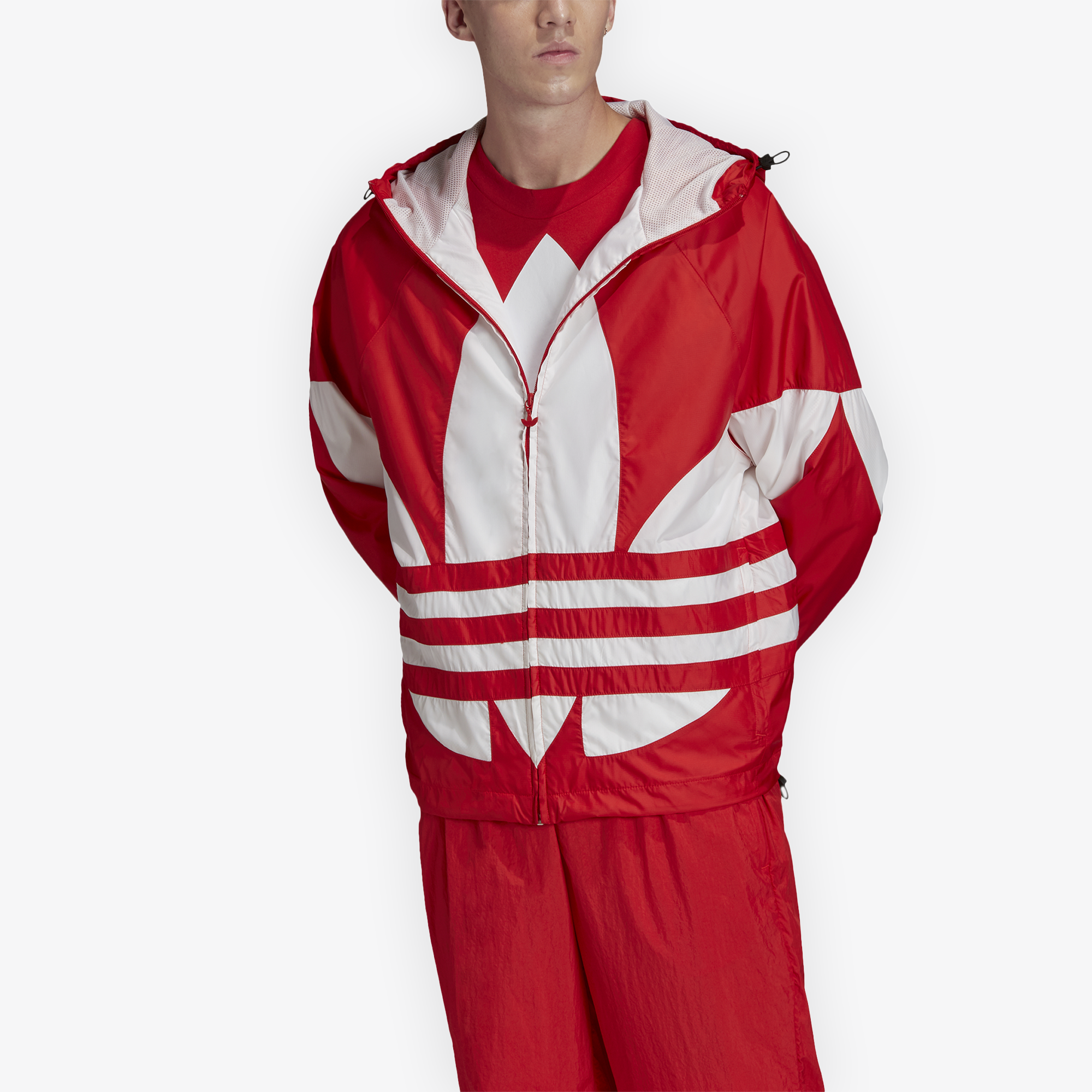 red adidas windbreaker mens