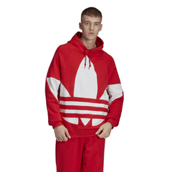 Men's - adidas Originals Big Trefoil Pullover Hoodie - Lush Red/White