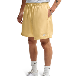 Men's - Nike Club Flow Shorts - White/Soft Yellow